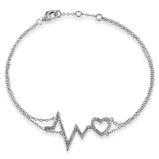 AMOUR Diamond Heartbeat Bracelet In Sterling Silver - 546x546
