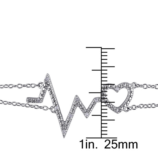 AMOUR Diamond Heartbeat Bracelet In Sterling Silver - 546x546 Image #3