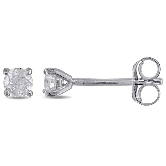 AMOUR 1/4 CT TW Diamond Stud Earrings In 14K White Gold - 546x546
