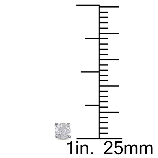 AMOUR 1/4 CT TW Diamond Stud Earrings In 14K White Gold - 546x546 Image #3