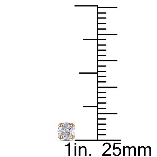 AMOUR 1/4 CT TW Diamond Stud Earrings in 10K Yellow Gold - 546x546 Image #2