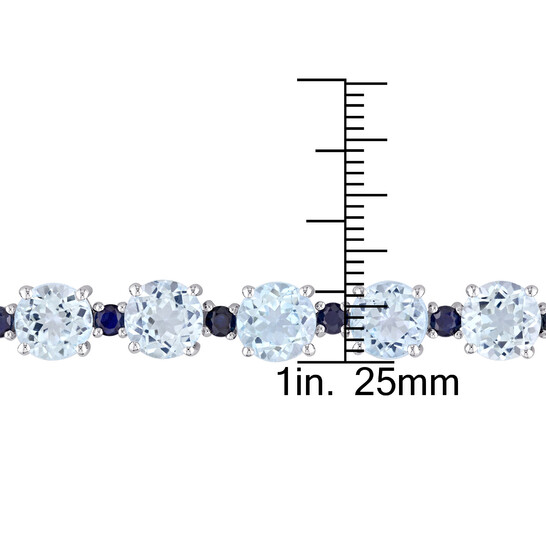 AMOUR 29 1/2 CT TGW Sky-blue Topaz and Sapphire Bracelet In Sterling Silver - 546x546 Image #3