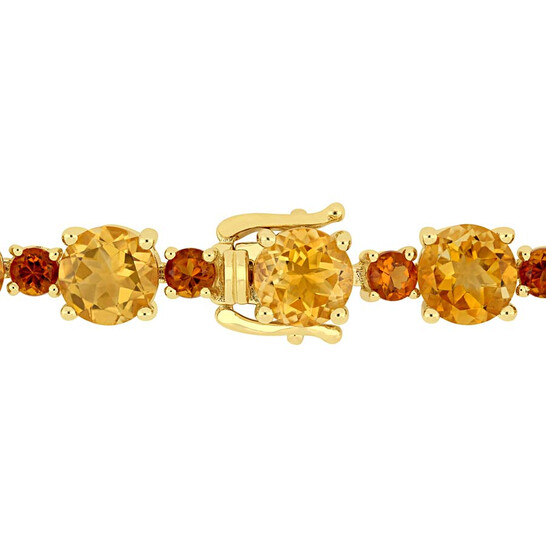 AMOUR 29 3/8 CT TGW Citrine and Madeira Citrine Tennis Bracelet In Yellow Plated Sterling Silver AMOUR 29 3/8 CT TGW Citrine and Madeira Citrine Tennis Bracelet In Yellow Plated Sterling Silver - 546x546 Image #3