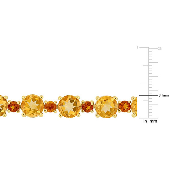AMOUR 29 3/8 CT TGW Citrine and Madeira Citrine Tennis Bracelet In Yellow Plated Sterling Silver AMOUR 29 3/8 CT TGW Citrine and Madeira Citrine Tennis Bracelet In Yellow Plated Sterling Silver - 546x546 Image #4