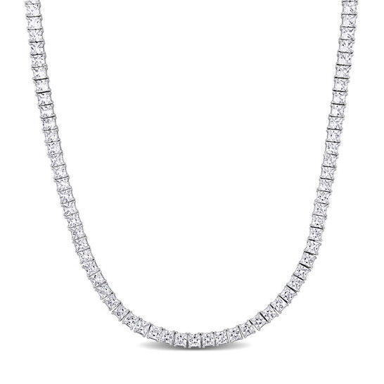 ☆TATIANA☆ Silver 925 Twinkle Dangle Ribbon Necklace NZ2163 Breast Cancer Awareness Ribbon Necklace Sterling Silver