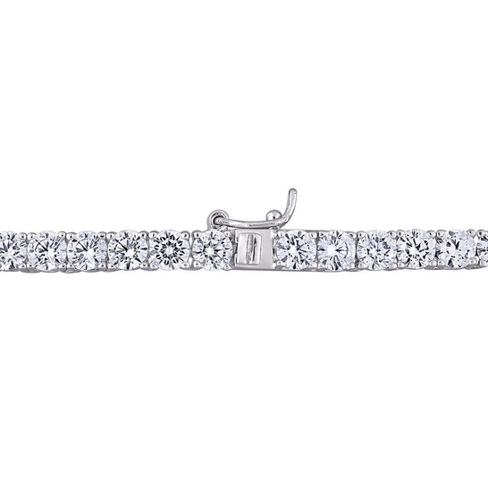 AMOUR 46 1/3 CT TGW Cubic Zirconia Tennis Necklace In Sterling Silver