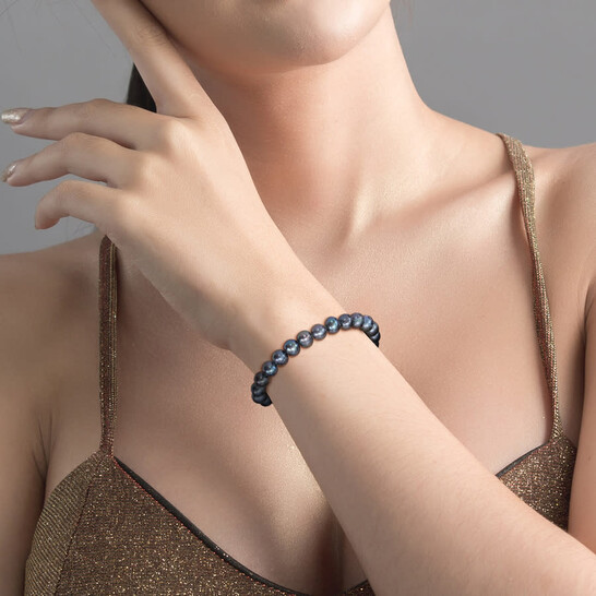 Amour 7.5-8mm Freshwater Cultured Black Pearl Necklace