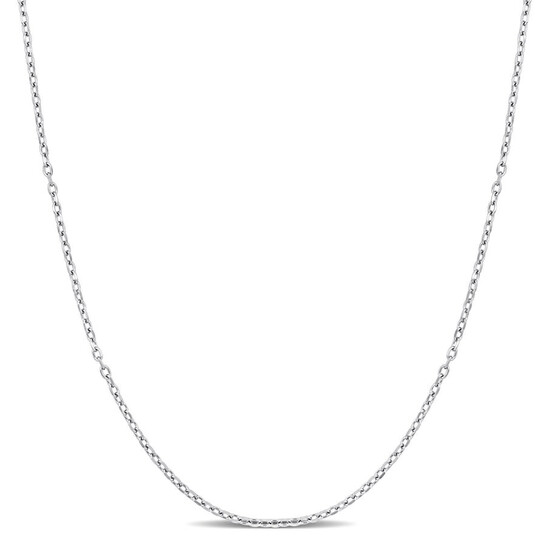 Amour Diamond Cut Cable Chain Necklace In Platinum JMS009447