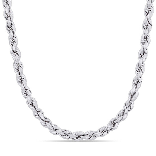 Amour 18 Inch Rope Chain Necklace In Sterling Silver with Lobster