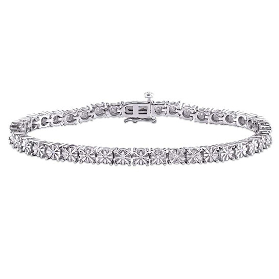 AMOUR 1/4 CT TW Diamond Tennis Bracelet In Sterling Silver - 546x546