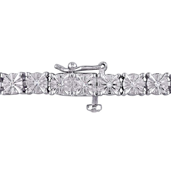 AMOUR 1/4 CT TW Diamond Tennis Bracelet In Sterling Silver - 546x546 Image #2