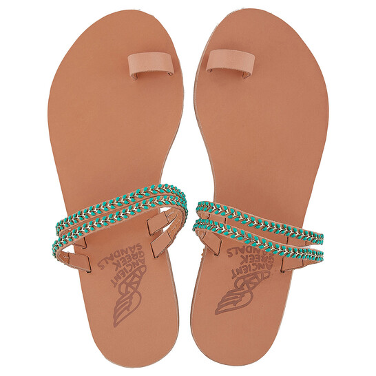 Ancient Greek Sandals Ladies Skalida Flat Sandals, Brand Size 35
