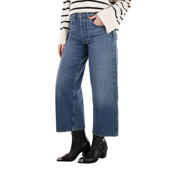 Annie ANINE BING Miles Sweatshirt Framed Monogram - Washed Navy