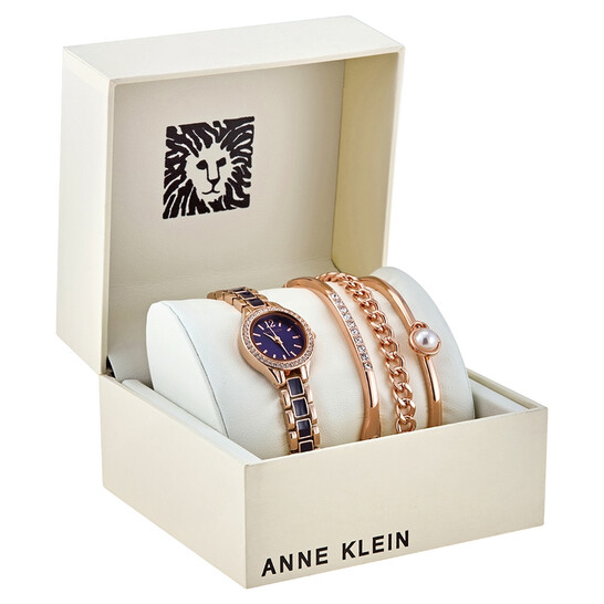 Anne Klein Navy Dial Ladies Watch and Bracelet Set AK/3396NRST - 546x546