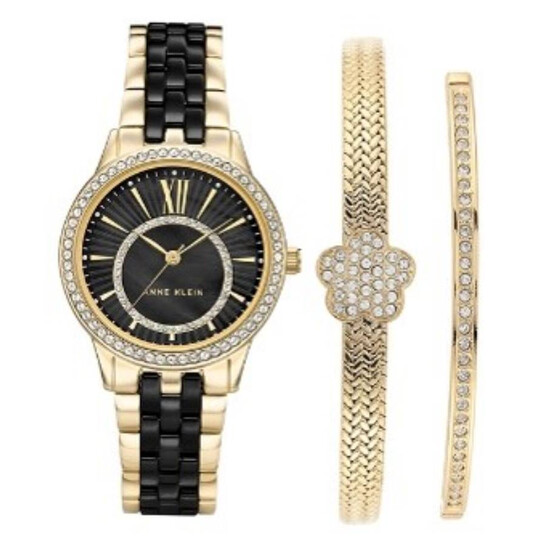 Black Crystal Watch and Bracelet set Bulova Men main image 3