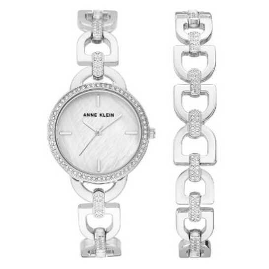 Anne Klein Crystal and Mother of Pearl White and Silver Women\'s Watch Anne Klein AK-3070MPGB - Watch • Watchard.com main image 4