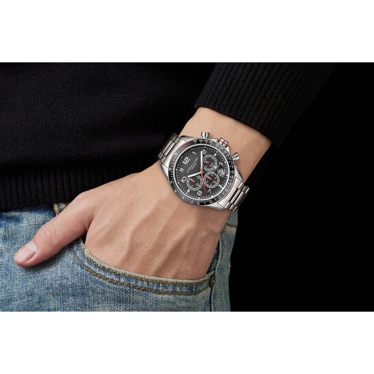 Anthony James Tachymeter Chrono Black Dial Men's Watch AJ091