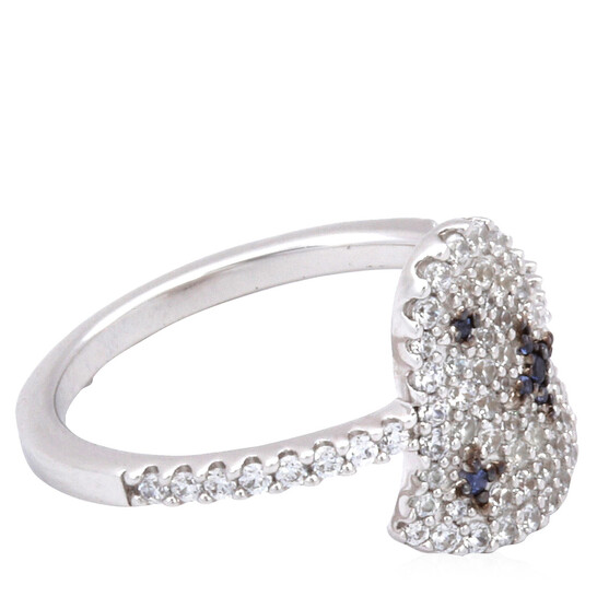 Apm Monaco Ladies Sterling Silver With White / Blue Crystal