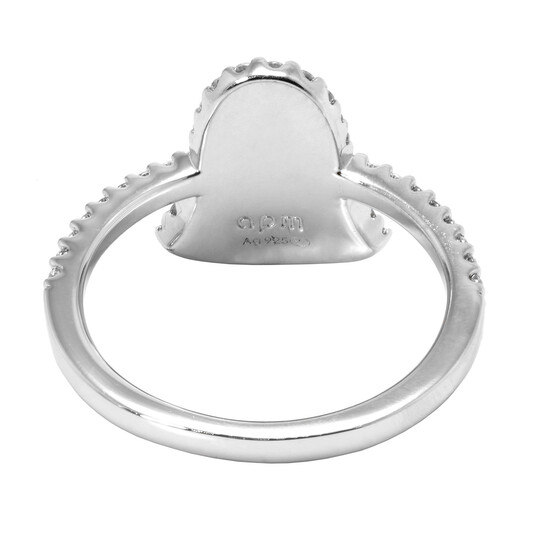 Apm Monaco Ladies Sterling Silver With White / Blue Crystal