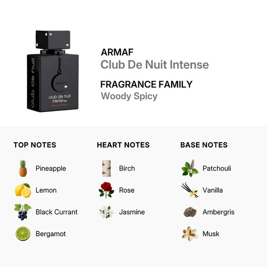 Armaf Men's Club De Nuit Intense Extrait de Parfum Spray 2.37 oz Fragrances 6294015196610 - 546x546 Image #4
