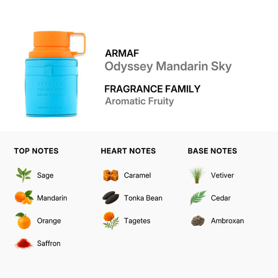 Armaf Men's Odyssey Mandarin Sky EDP 3.4 oz Fragrances