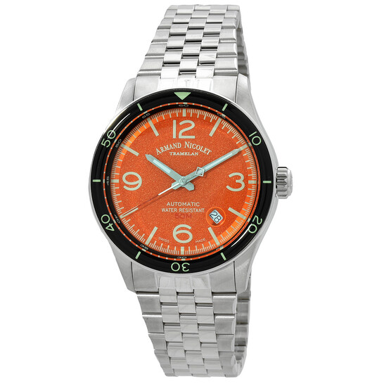 Armand Nicolet M2H Automatic Orange Dial Men's Watch A740HNA-OR