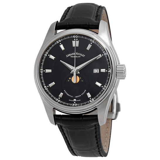 Armand Nicolet MH2 Moonphase Automatic Black Dial Men's Watch