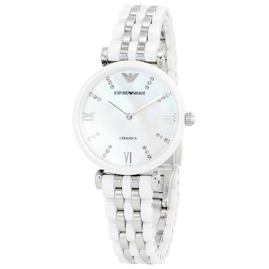 Emporio Armani Armani Ceramica Mother of Pearl Dial Ladies 