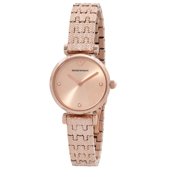 Emporio Armani Armani Gianna T-bar Quartz Rose Gold Dial Ladies