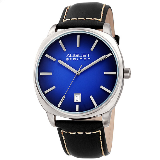 August Steiner Blue Dial Black Leather Men's Watch AS8245BUBK August Steiner Blue Dial Black Leather Men's Watch AS8245BUBK - 546x546