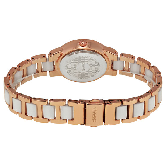 August Steiner Crystal Glitz Rose Gold-Tone and White Ceramic Ladies Watch AS8052RG - 546x546 Image #3