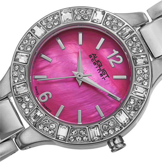 August Steiner Quartz Crystal Pink Dial Ladies Watch AS8135SSPK - 546x546 Image #2
