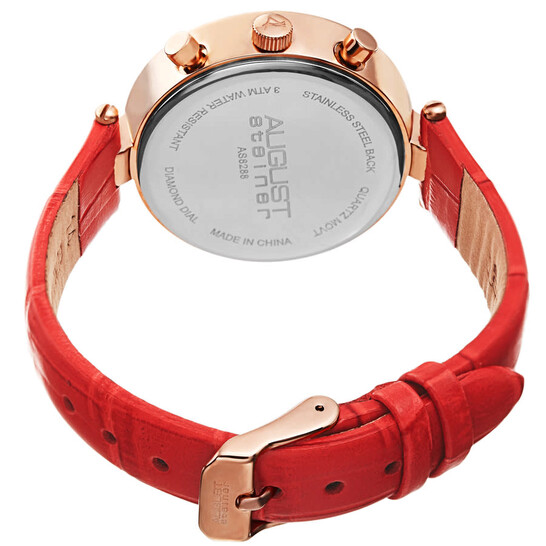 August Steiner Quartz Diamond Red Dial Ladies Watch AS8288RD - 546x546 Image #4