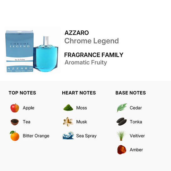 Azzaro Men's Chrome Legend EDT Spray 2.5 oz Fragrances
