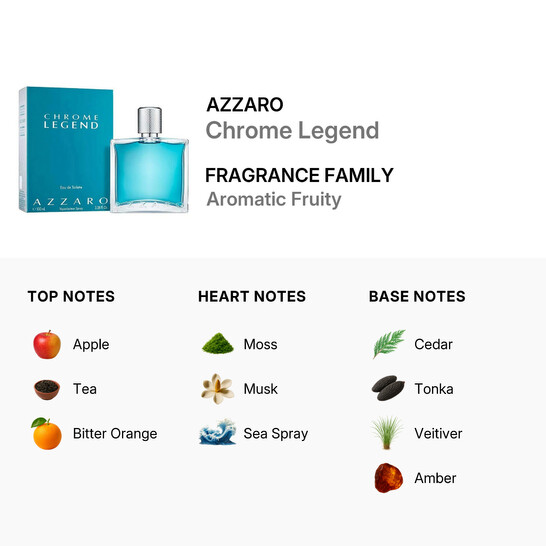 Azzaro Men's Chrome Legend EDT Spray 3.38 oz Fragrances