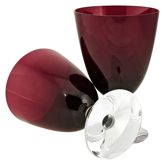 Baccarat Crystal Vega Red Water Glass Pair 2812265 736415967408