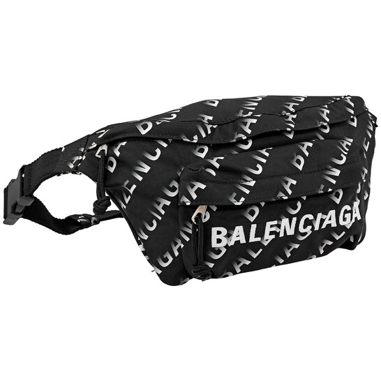 Balenciaga Black And White Gradient Logo Printed Nylon Wheel
