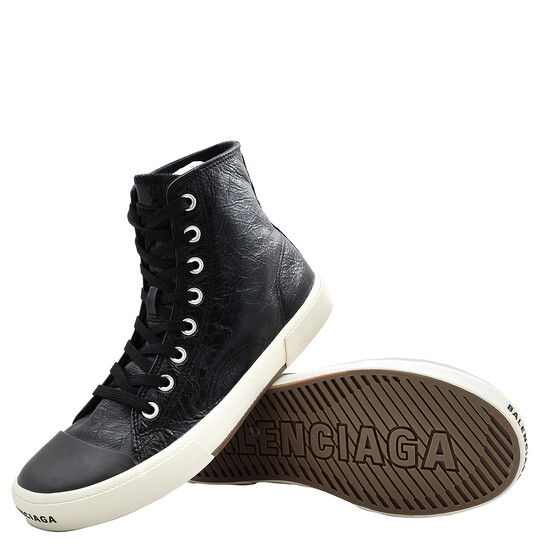Balenciaga Paris Men's Black High Tops Sneakers, Brand Size