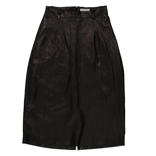Balenciaga Black High-Waisted Midi Large Skirt, Brand Size