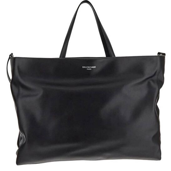 Balenciaga Black Leather XL Passenger Carry All Tote Bag 764997