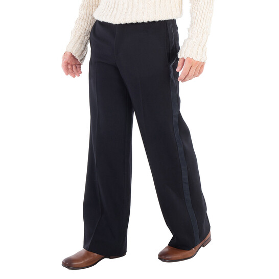 Balenciaga Black Side Stripe Rental Tuxedo Pants, Size Small