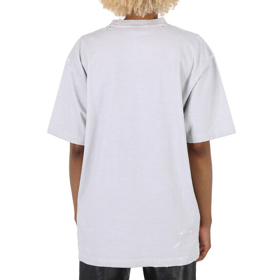 BALENCIAGA｜SHORT-SLEEVED ROUND NECK T-SHIRTS (641655 TO Balenciaga Large Fit T-Shirt 641655.TOVO5-1070 BLACK WHITE