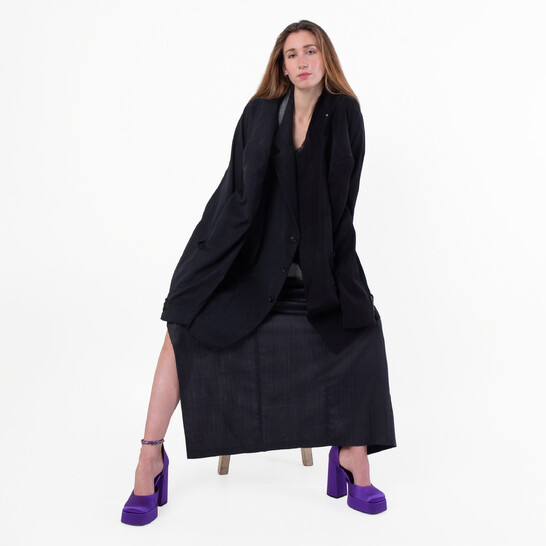 Balenciaga Distressed Double Sleeve Tailored Jacket, Size 2 - 546x546 Image #4