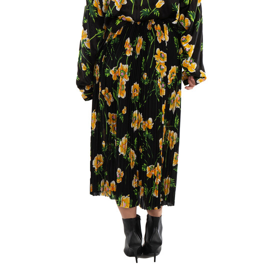 Balenciaga Floral Pleated Midi Skirt, Brand Size 36 (US Size
