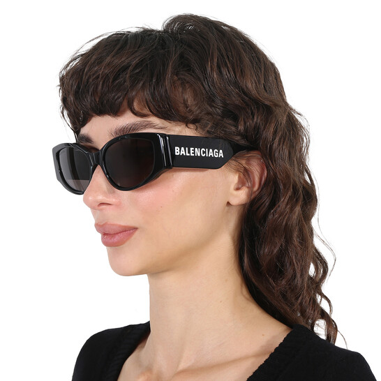 Balenciaga Grey Cat Eye Ladies Sunglasses BB0258S 001 58