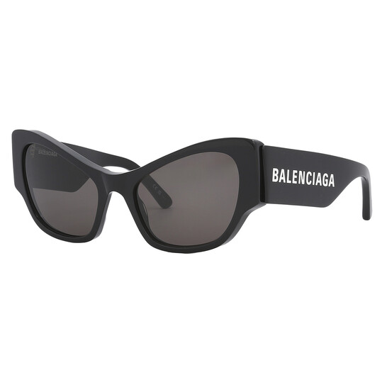 サングラス BALENCIAGA Woman Sunglasses Grey BB0258S 001 Balenciaga Grey Cat Eye Ladies Sunglasses BB0259S 001 58