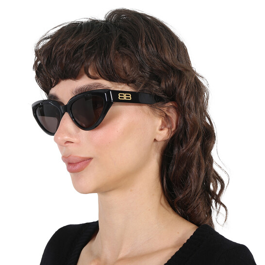Balenciaga Grey Cat Eye Ladies Sunglasses BB0270S 001 56