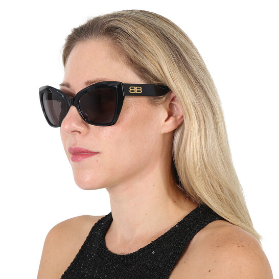 Balenciaga Grey Cat Eye Ladies Sunglasses BB0271S 001 56