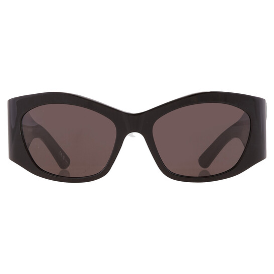 Balenciaga Grey Oval Ladies Sunglasses BB0329S 001 56