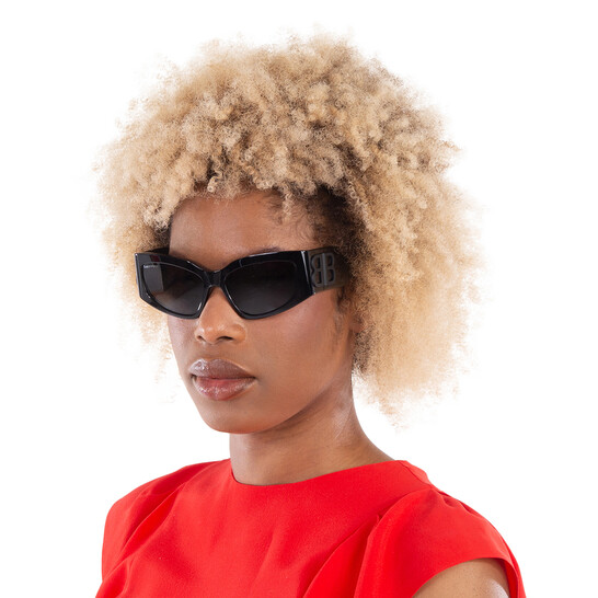 Balenciaga Grey Rectangular Ladies Sunglasses BB0321S 001 57